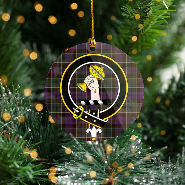 Lennie Weathered Clan Badge Tartan Plastic Christmas Ornaments