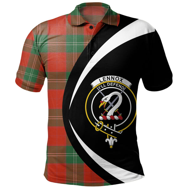 Lennox Ancient Clan Badge Tartan Polo Shirt Circle Style Personalized