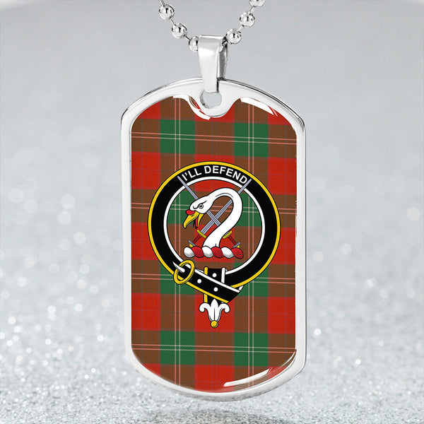 Lennox Ancient Clan Badge Classic Tartan Dog Tag Necklace