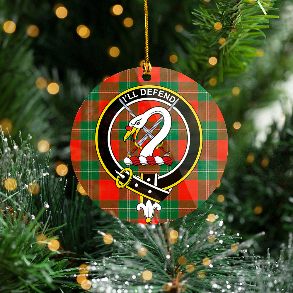 Lennox Ancient Clan Badge Tartan Plastic Christmas Ornaments