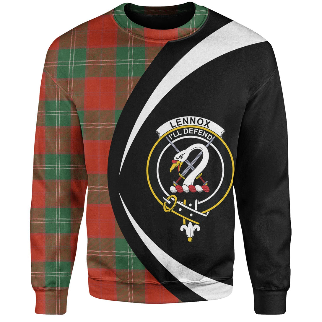 Lennox Ancient Clan Badge Tartan Sweatshirt Circle Style Personalized