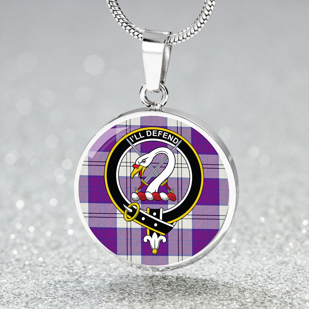 Lennox Dress Dance Purple Clan Badge Tartan Classic Circle Necklace