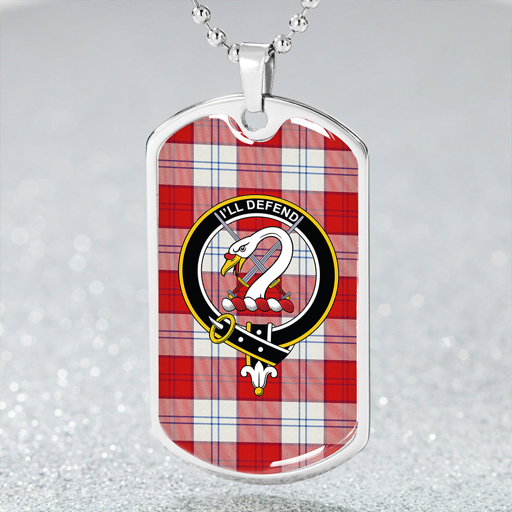 Lennox Dress Red Clan Badge Classic Tartan Dog Tag Necklace