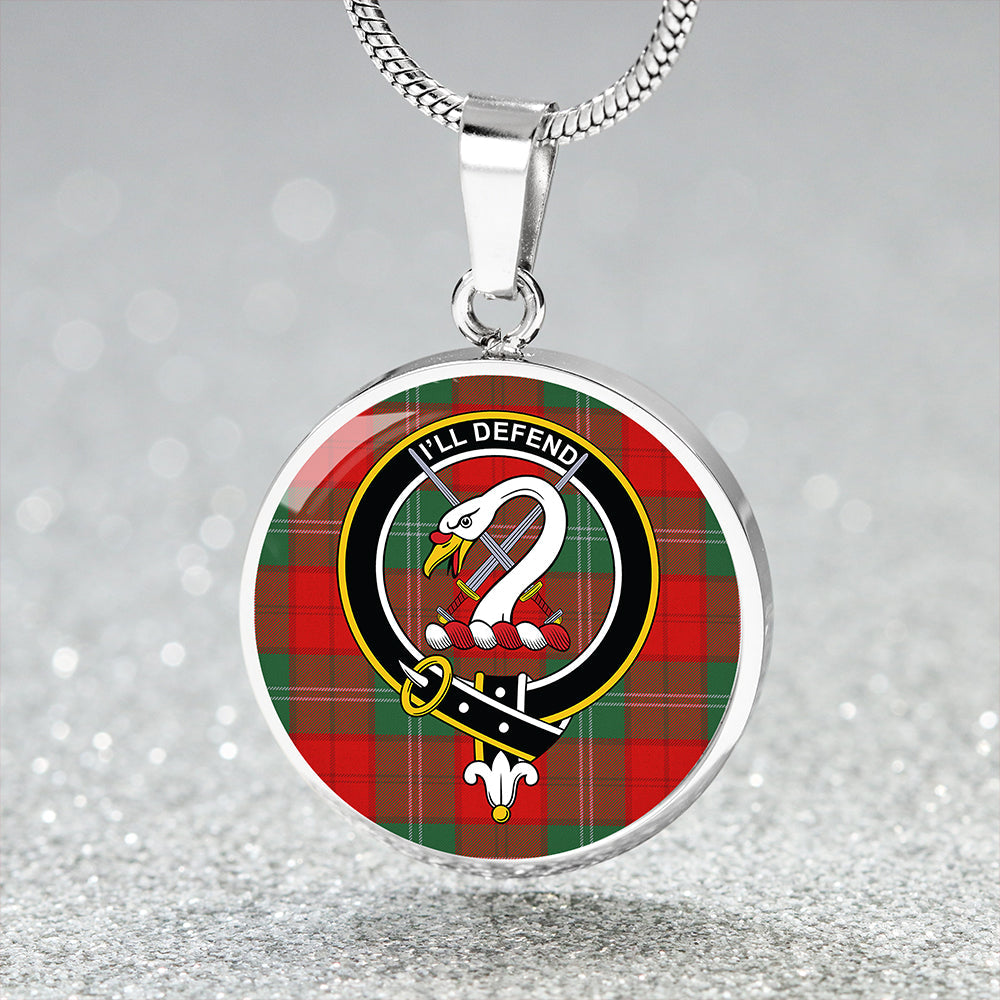 Lennox Modern Clan Badge Tartan Classic Circle Necklace