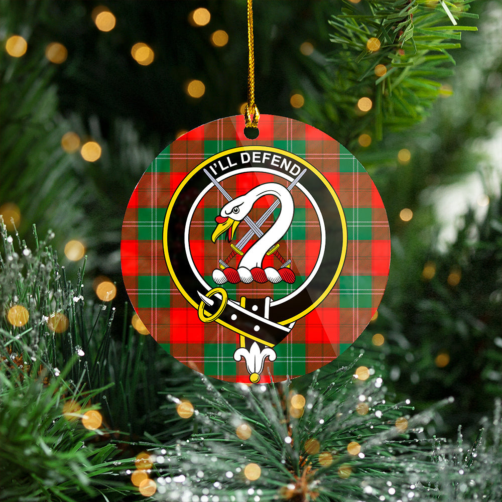 Lennox Modern Clan Badge Tartan Plastic Christmas Ornaments