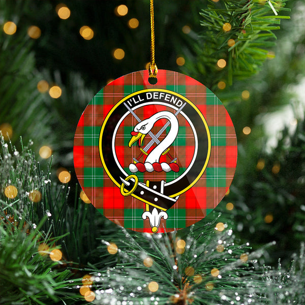 Lennox Modern Clan Badge Tartan Plastic Christmas Ornaments