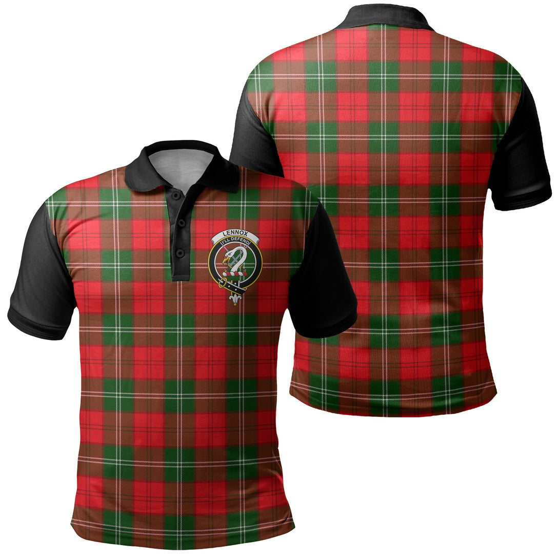 Lennox Modern Tartan Crest Polo Shirt Black Neck 1 Style