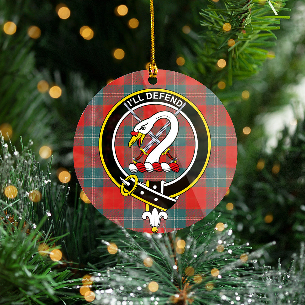 Lennox Weathered Clan Badge Tartan Plastic Christmas Ornaments