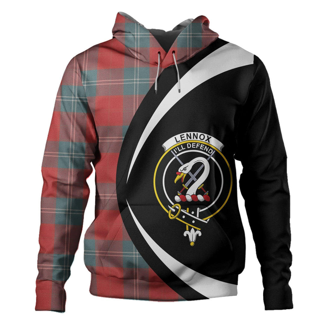 Lennox Weathered Clan Badge Tartan Hoodie Circle Style