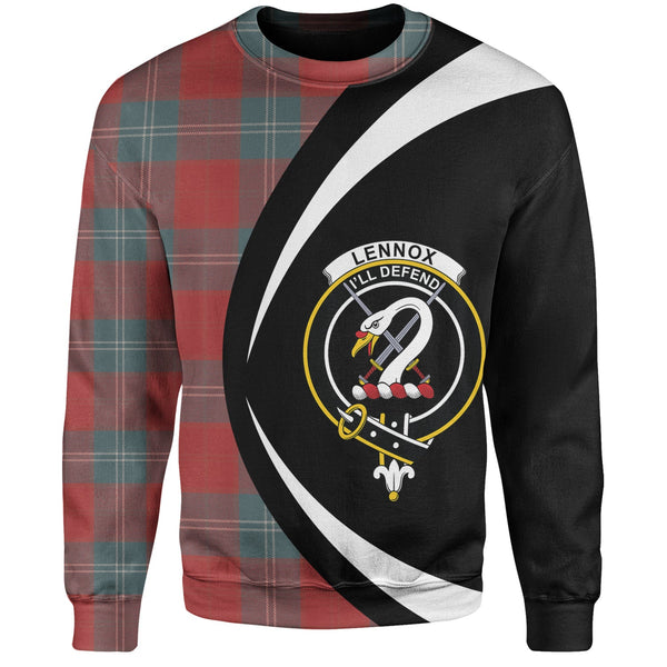 Lennox Weathered Clan Badge Tartan Sweatshirt Circle Style Personalized