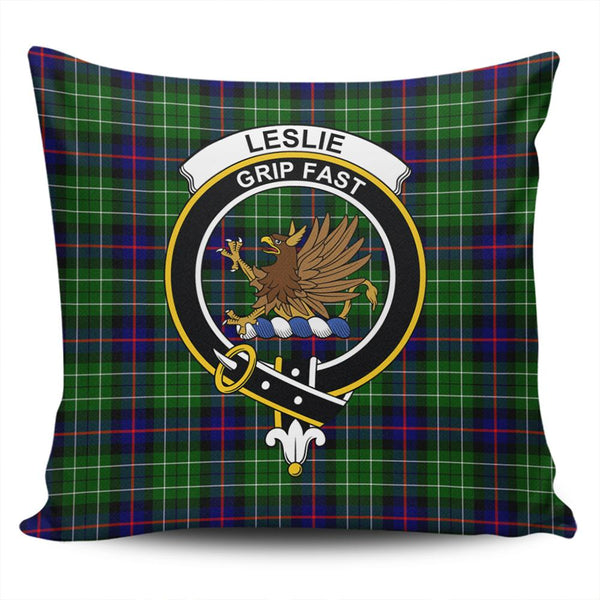 Leslie Hunting Ancient Tartan Classic Crest Pillow Cover