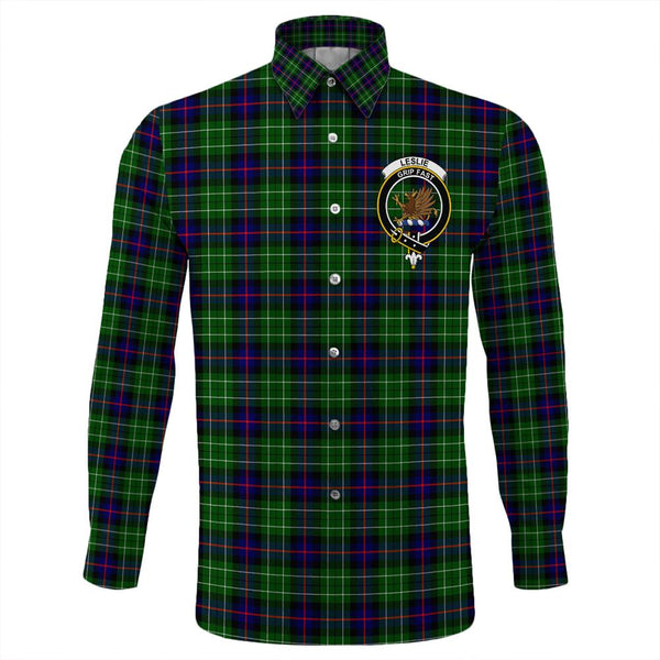 Leslie Hunting Ancient Tartan Classic Crest Long Sleeve Button Shirt