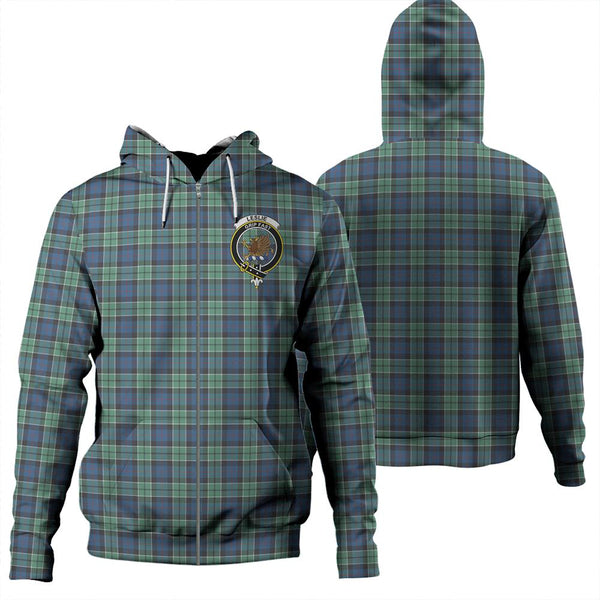 Leslie Hunting Tartan Classic Crest Zipper Hoodie