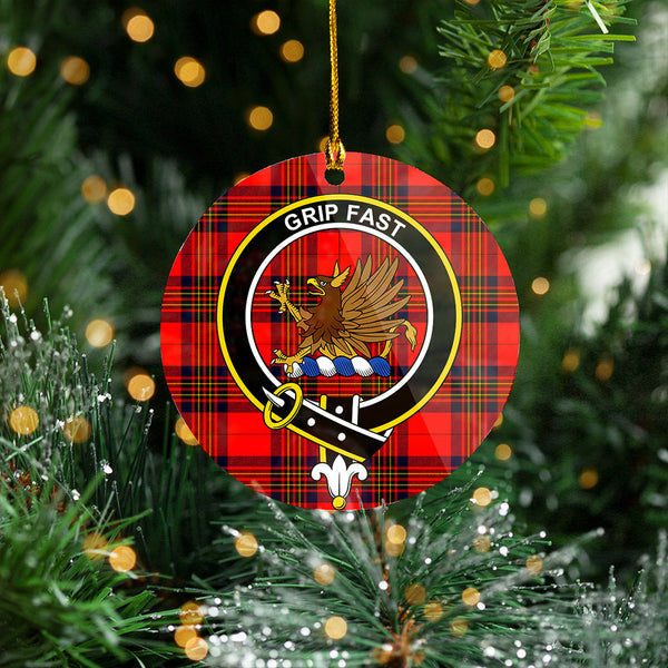 Leslie Modern Clan Badge Tartan Plastic Christmas Ornaments