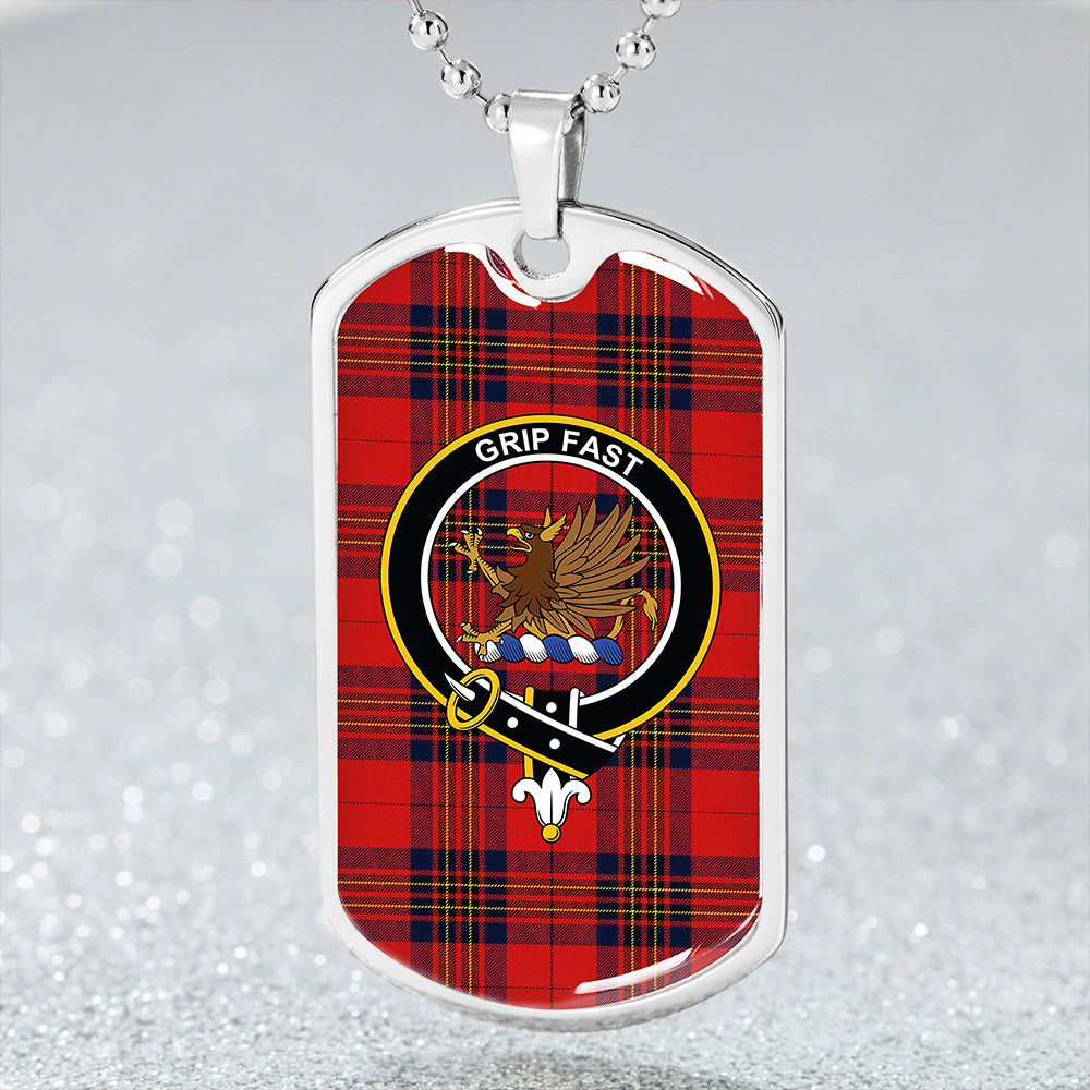 Leslie Modern Clan Badge Classic Tartan Dog Tag Necklace