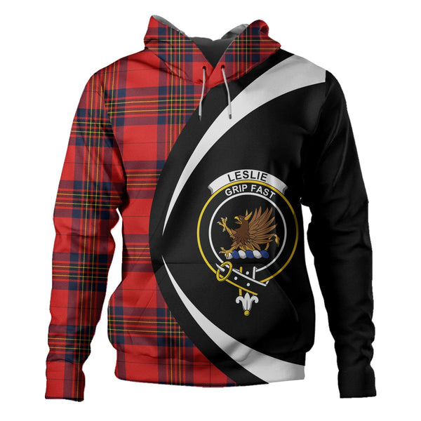 Leslie Modern Clan Badge Tartan Hoodie Circle Style