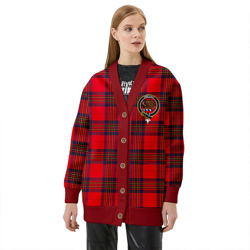 Leslie Modern Clan Badge Tartan V-neck Cardigan