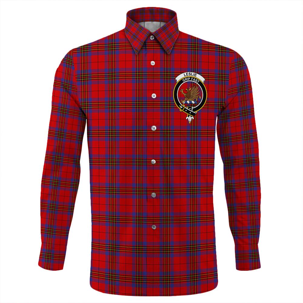 Leslie Modern Tartan Classic Crest Long Sleeve Button Shirt