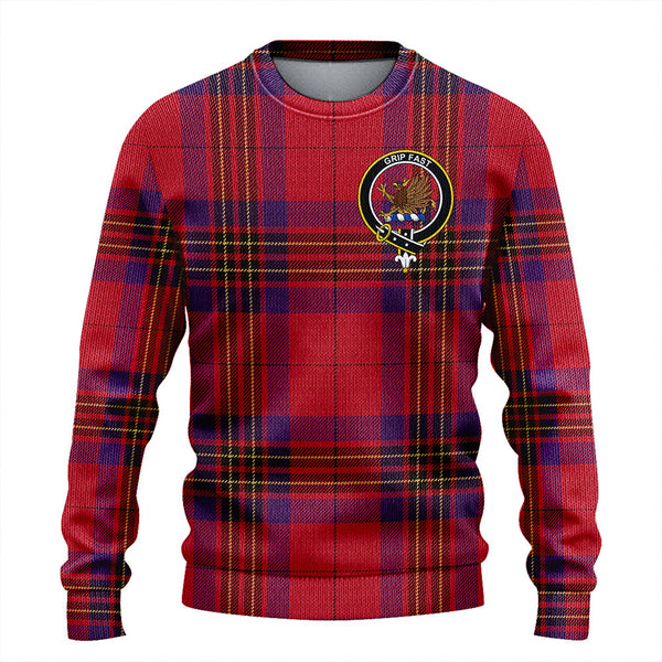 Leslie Weathered Clan Badge Tartan Knitted Sweater