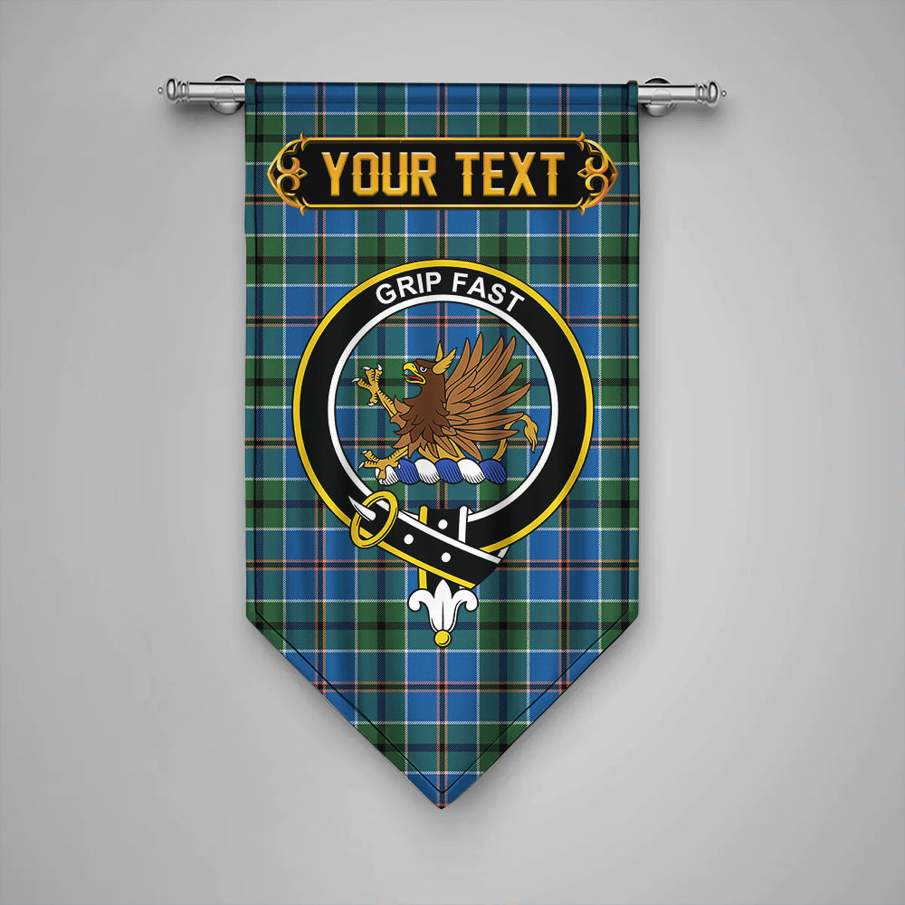 Leslie of the Hebrides Ancient Clan Badge Tartan Gonfalon Personalize