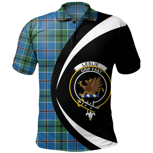 Leslie of the Hebrides Ancient Clan Badge Tartan Polo Shirt Circle Style Personalized