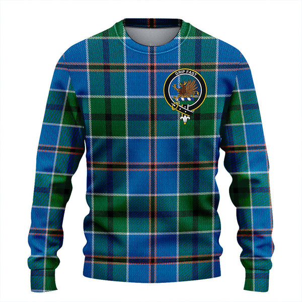 Leslie of the Hebrides Ancient Clan Badge Tartan Knitted Sweater