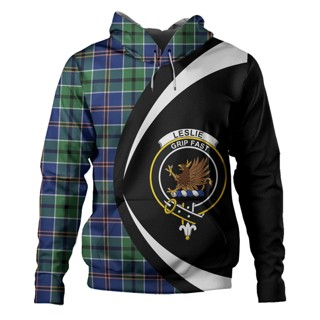 Leslie of the Hebrides Modern Clan Badge Tartan Hoodie Circle Style