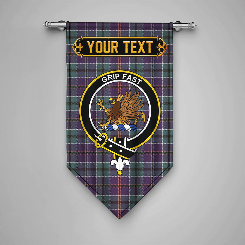 Leslie of the Hebrides Weathered Clan Badge Tartan Gonfalon Personalize