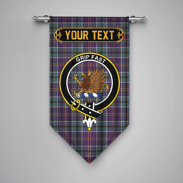 Leslie of the Hebrides Weathered Clan Badge Tartan Gonfalon Personalize