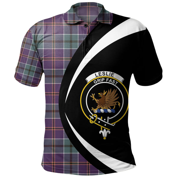 Leslie of the Hebrides Weathered Clan Badge Tartan Polo Shirt Circle Style Personalized