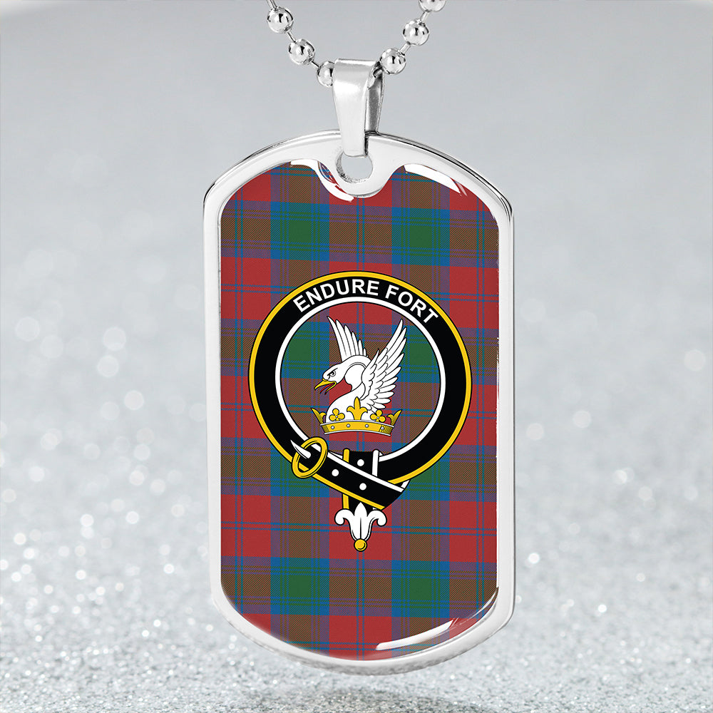 Lindsay Ancient Clan Badge Classic Tartan Dog Tag Necklace