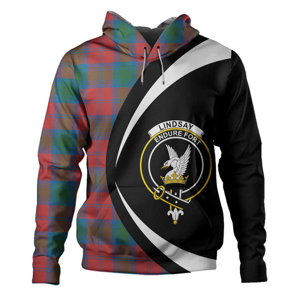 Lindsay Ancient Clan Badge Tartan Hoodie Circle Style