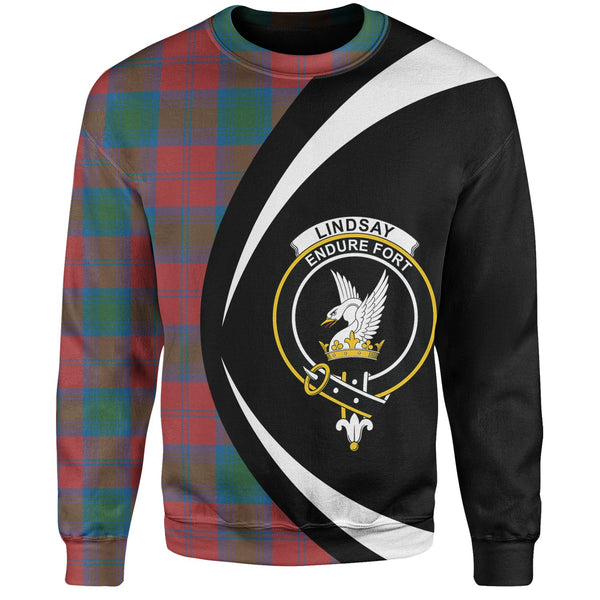 Lindsay Ancient Clan Badge Tartan Sweatshirt Circle Style Personalized