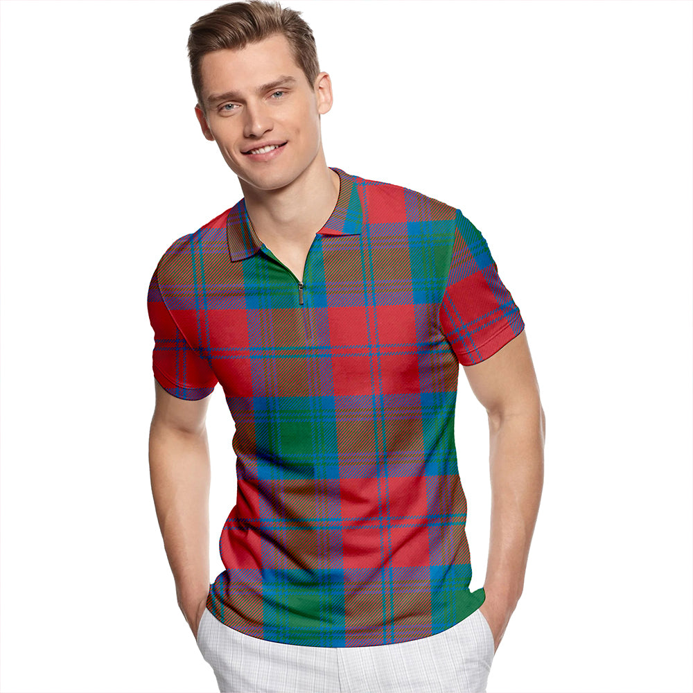 Lindsay Ancient Tartan Classic Lapel Zip Short Sleeve Polo