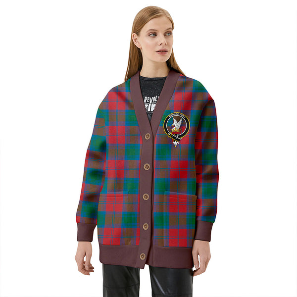 Lindsay Ancient Clan Badge Tartan V-neck Cardigan