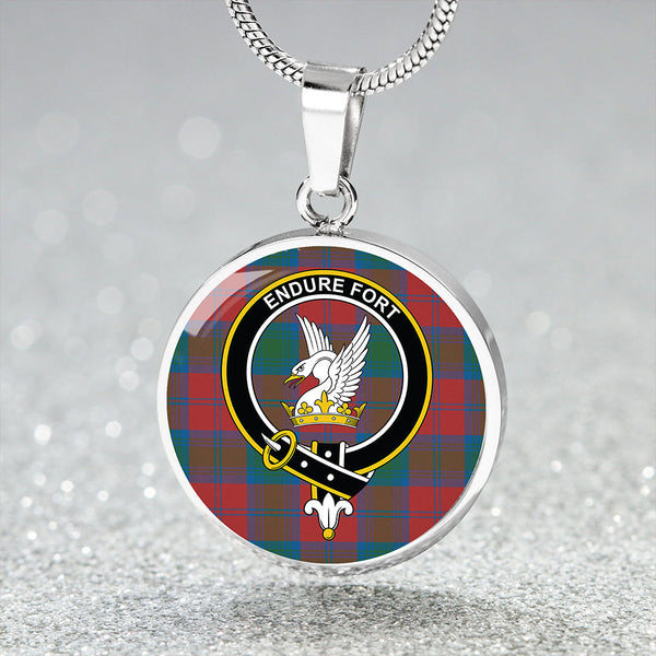 Lindsay Ancient Clan Badge Tartan Classic Circle Necklace