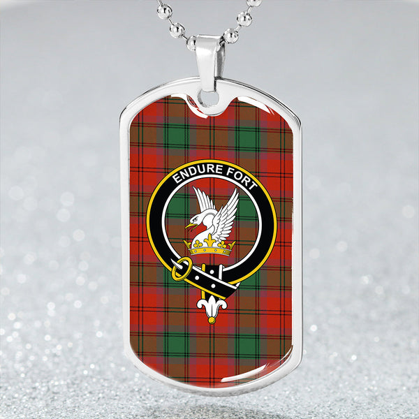 Lindsay Black lines Ancient Clan Badge Classic Tartan Dog Tag Necklace