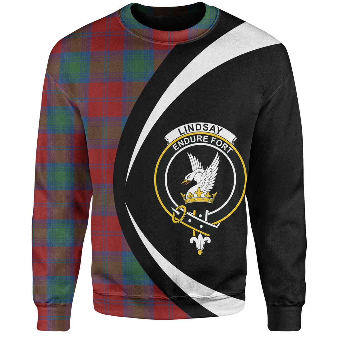 Lindsay Modern Clan Badge Tartan Sweatshirt Circle Style Personalized