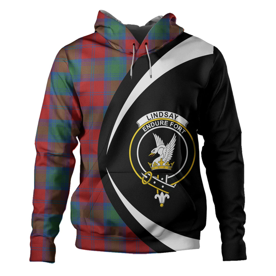 Lindsay Modern Clan Badge Tartan Hoodie Circle Style