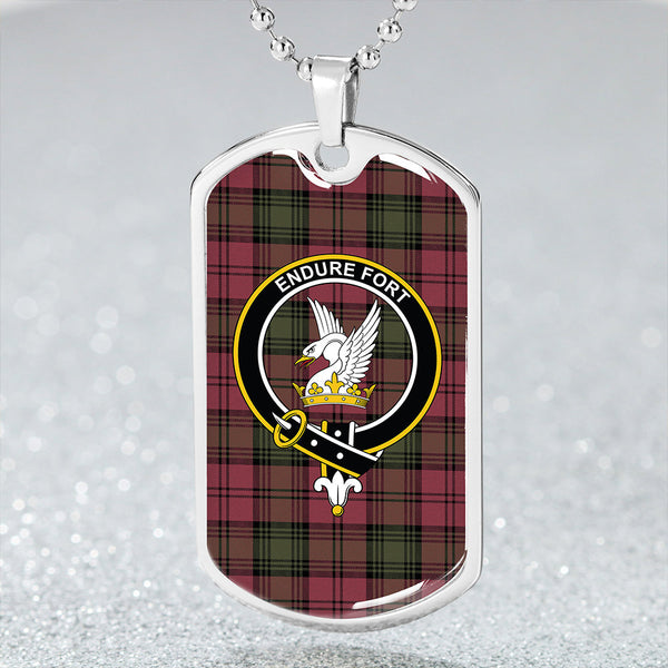 Lindsay #2 Ancient Clan Badge Classic Tartan Dog Tag Necklace