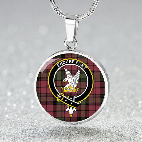 Lindsay #2 Ancient Clan Badge Tartan Classic Circle Necklace