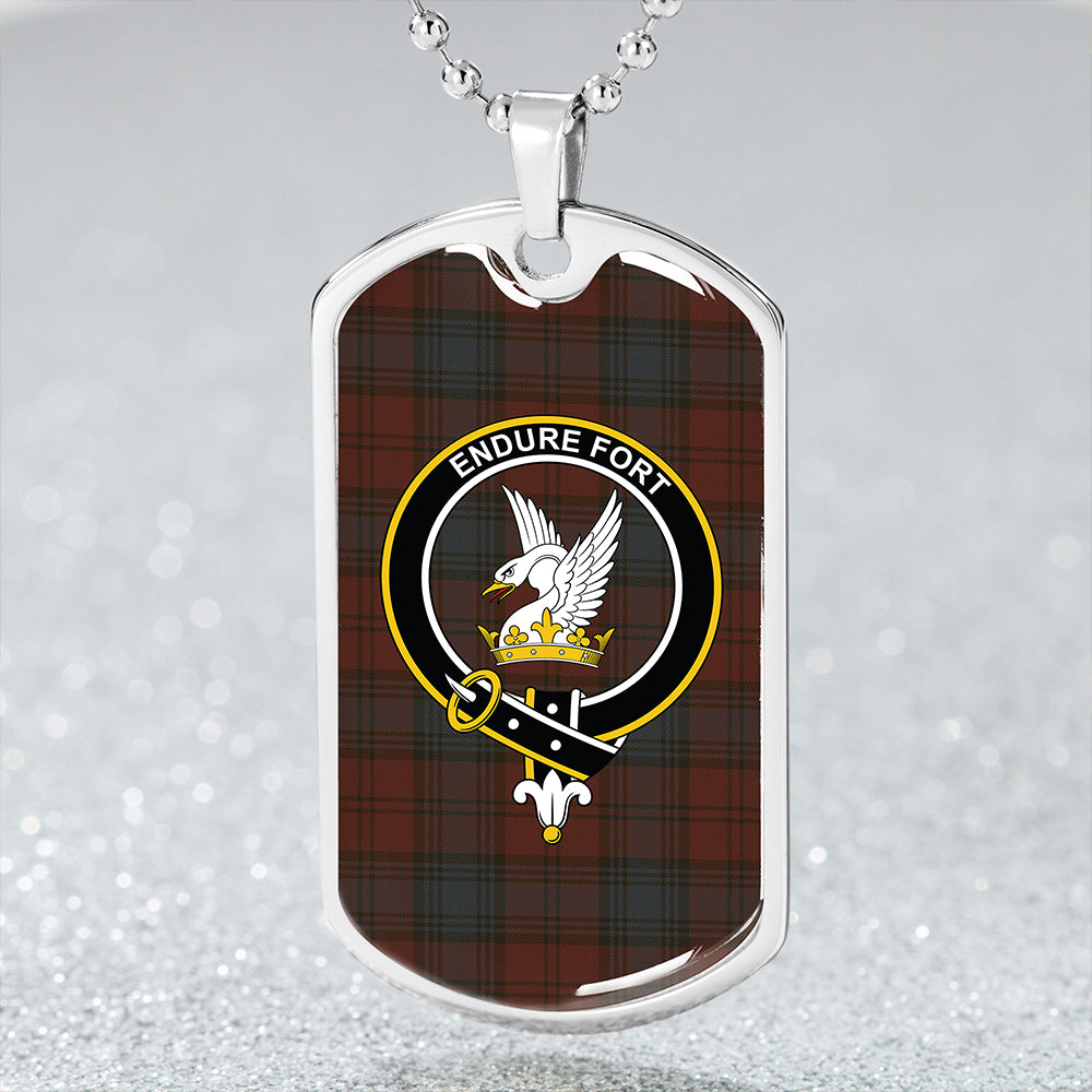 Lindsay #2 Weathered Clan Badge Classic Tartan Dog Tag Necklace