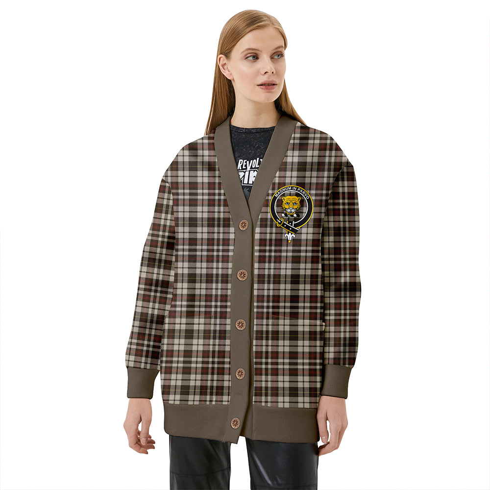 Little Arisaid Weathered Clan Badge Tartan V-neck Cardigan