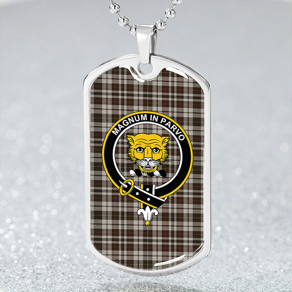 Little Arisaid Weathered Clan Badge Classic Tartan Dog Tag Necklace