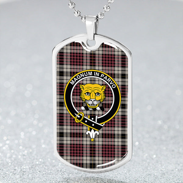 Little Dress Ancient Clan Badge Classic Tartan Dog Tag Necklace