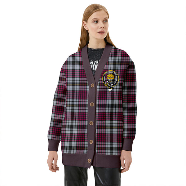 Little Dress Modern Clan Badge Tartan V-neck Cardigan