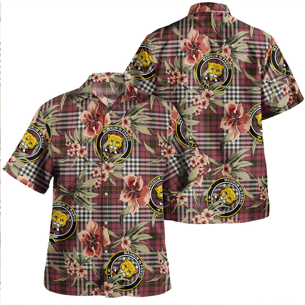 Little of Morton Rigg Weathered Clan Badge Tartan Aloha Hawaiian Shirt Tropical Old Style