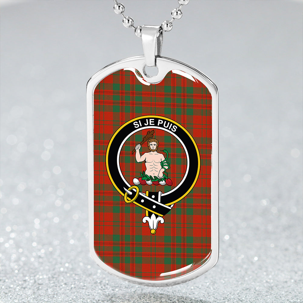 Livingstone Ancient Clan Badge Classic Tartan Dog Tag Necklace