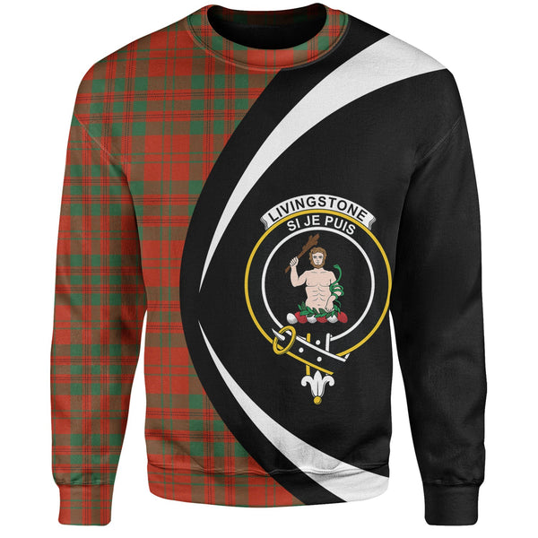 Livingstone Ancient Clan Badge Tartan Sweatshirt Circle Style Personalized