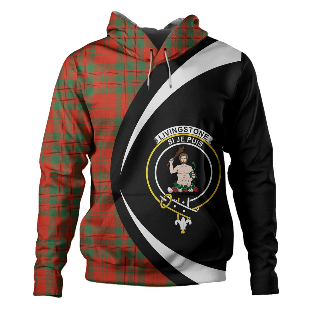 Livingstone Ancient Clan Badge Tartan Hoodie Circle Style